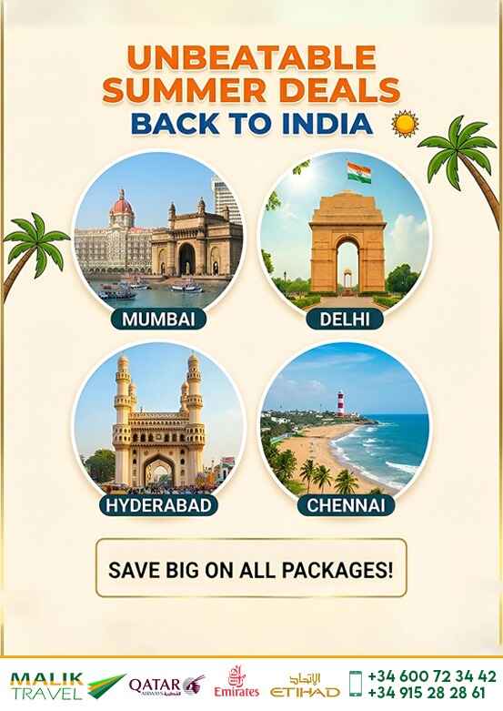 Unbeatable Summer Deal Back to India with Malik Travel